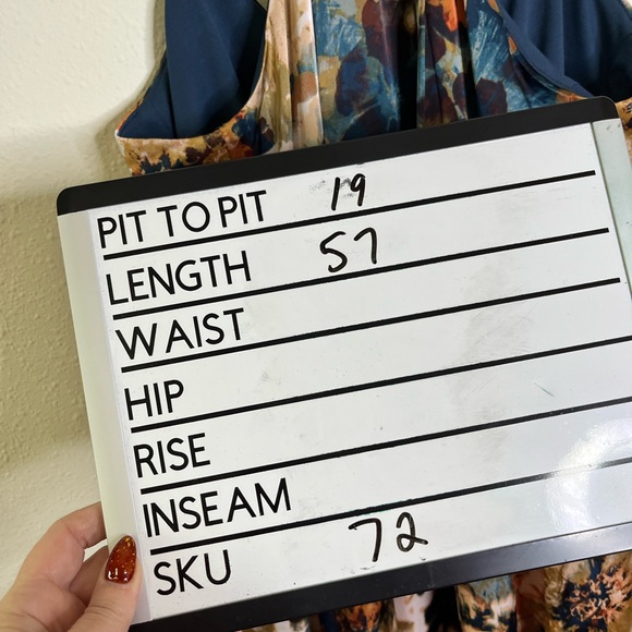 Nicole Miller New York Blue gold floral gown maxi dress sz M sleeveless evening - Picture 9 of 9